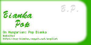 bianka pop business card